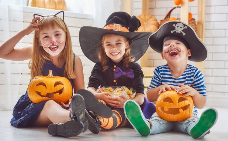 Children In Halloween Costumes