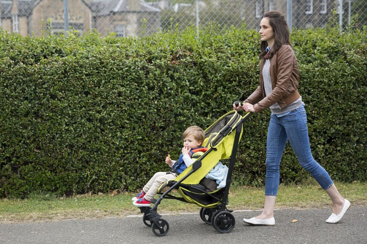 Mom Walking With Stroller In San Francisco