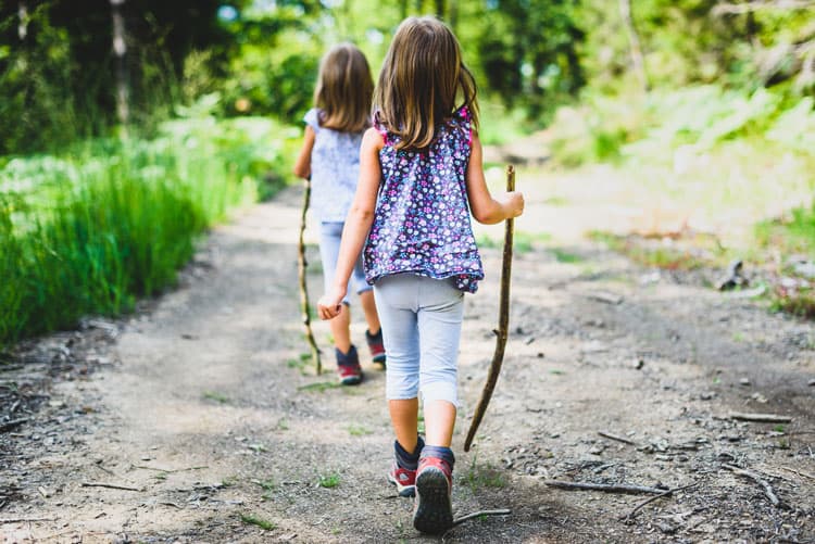 Two Girls Hiking In Santa Fe