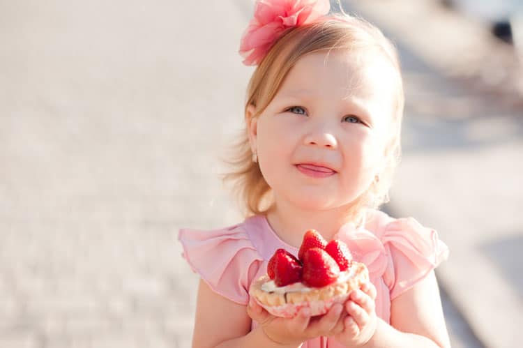 Little Girl With Pie From Pie Shop