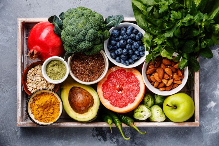 Tray Of Healthy Foods