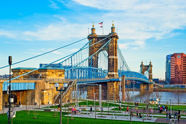 John Roebling Bridge In Cincinnati