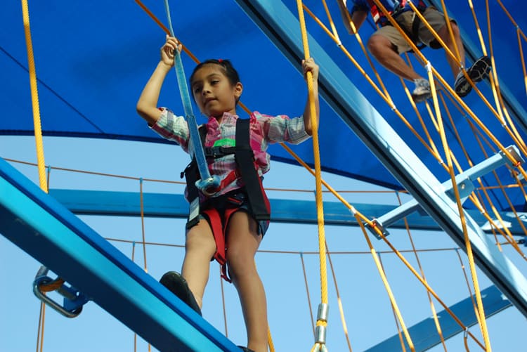 Girl On Ropes Course At Mosi