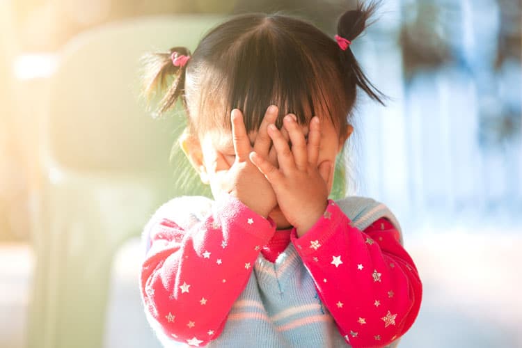 Baby Covering Eyes When Hearing About Parenting Failures