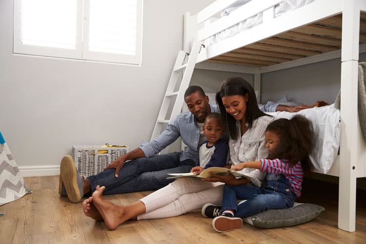 Family Reading Books Together