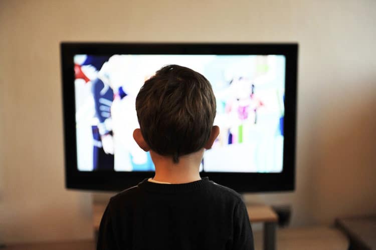 child watching movie