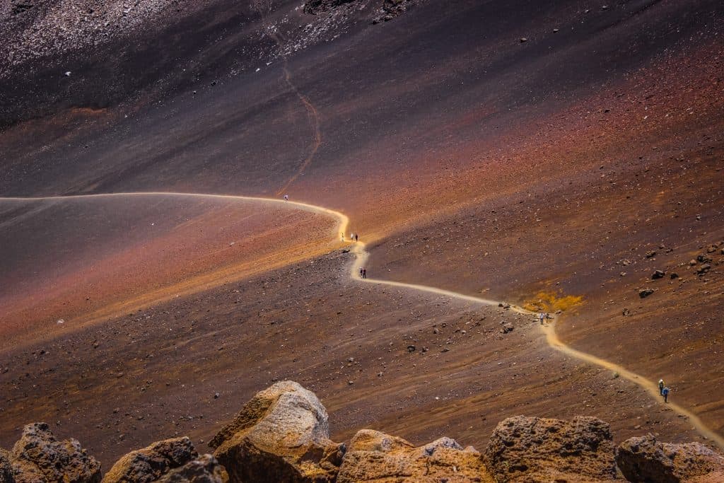 View Of Hiking Trails At Haleakalā National Park