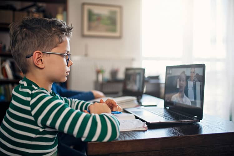 Boy Taking Online Class