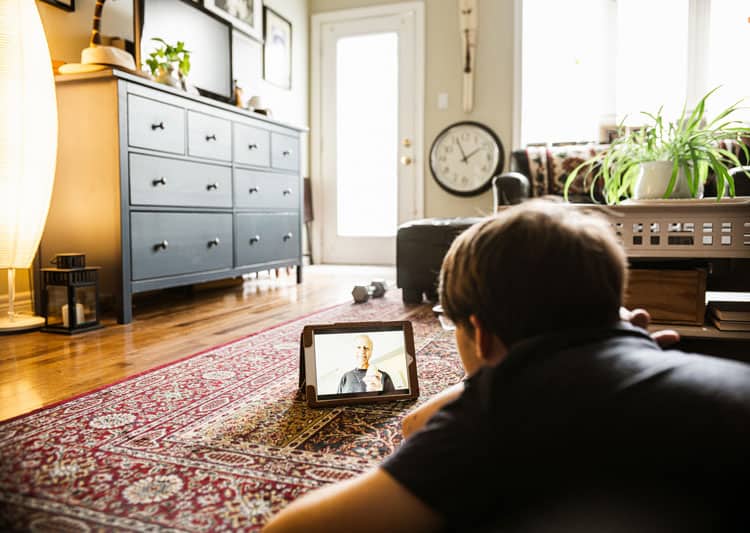 Child Video Chatting With Grandparent