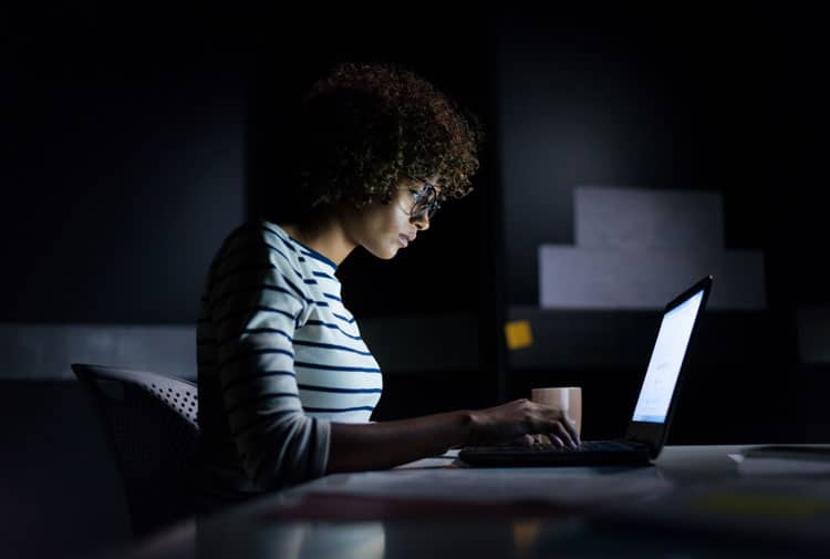 Mom Working From Home Before Children Wake Up