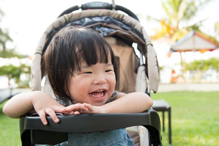 Toddler Sitting In Stroller