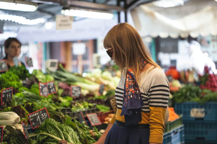 Woman At Vegetable Stand