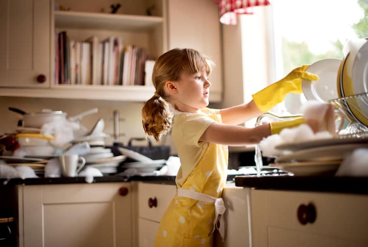 Girl Doing Dishes