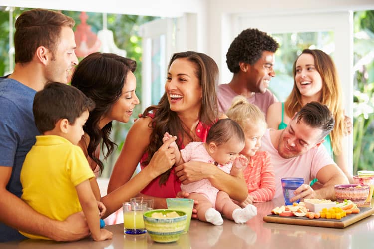 Group Of Friends With Small Children