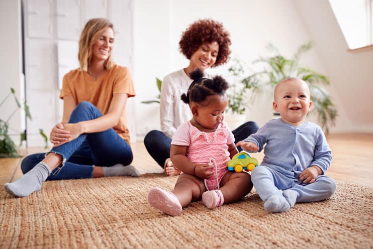 Moms And Babies At Playdate