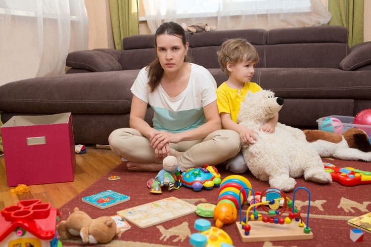 Mother Looking Stressed With Child