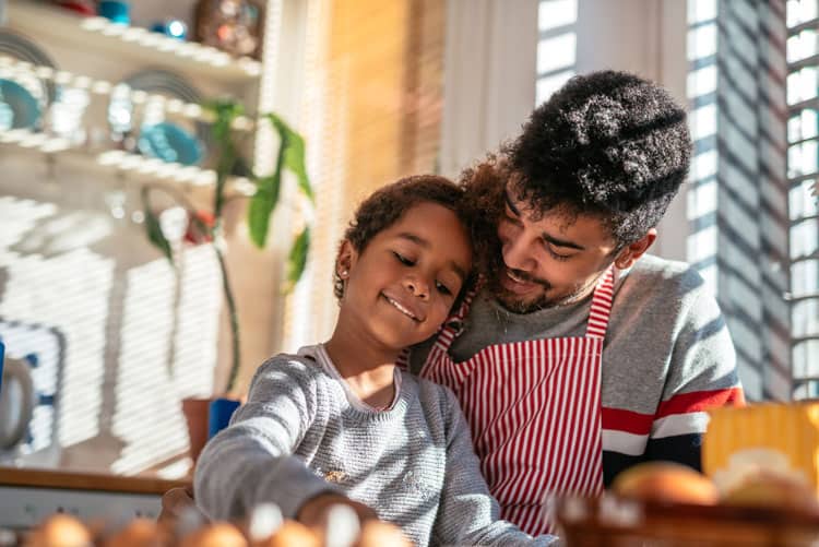 Dad Cooking With His Son