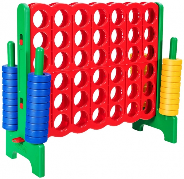 Perfect for Holiday Party & Family Game COSTWAY Jumbo 4-to-Score Giant Game Set Giant 4 in A Row for Kids and Adults 3.5FT Tall Indoor & Outdoor Game Set with 42 Jumbo Rings & Quick-Release Slider 