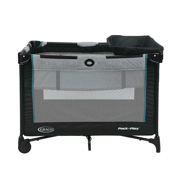 Graco Pack 'n Play Simple Solutions Playard - Portable Playpen With Removable Bassinet, Diaper Changer, Storage, Reign
