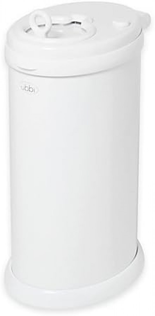 Ubbi Diaper Pail in White Sleek and Contemporary Look