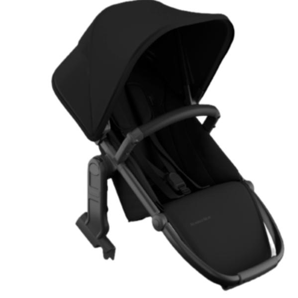 UPPAbaby RumbleSeat V3 Second Lower Seat - Compatible with Vista V2 and Vista V3 - All-Weather Seat + Magnetic Buckle – Adapters Included - Jake (Charcoal/Carbon Frame/Black Leather)