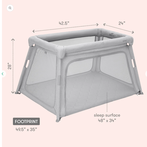 Newton Baby Travel Crib and Play Yard - New for 2024 with Easy disassembly 100% Breathable & Washable Portable Playpen | Largest-in-Class with Travel Bag & Sheet New 2024 Travel Crib & Play Yard