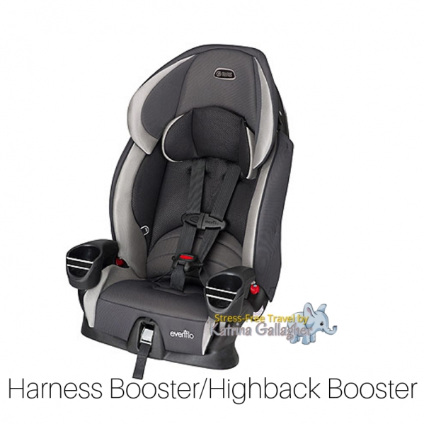 high back booster with harness