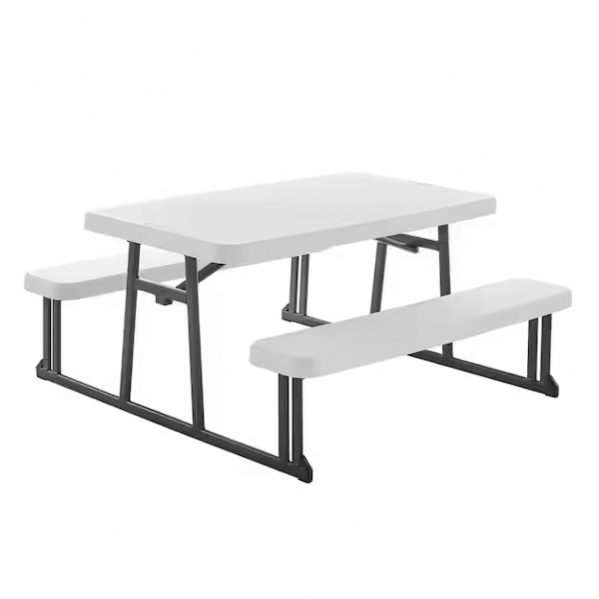 Lifetime Kid's Picnic Table, White and Black