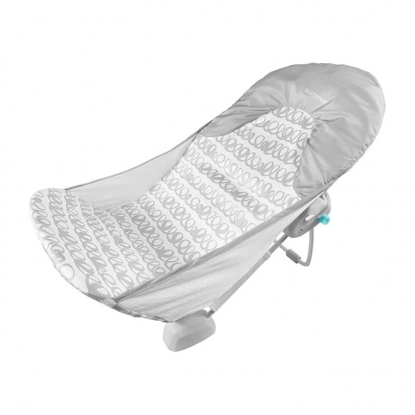 Summer Infant by Ingenuity Foldaway 2-Position Bather - 2-Position Bath Support for Sink Or Bathtub, for Ages 0-6 Months, Up to 20 Pounds Swirls + 2 Positions