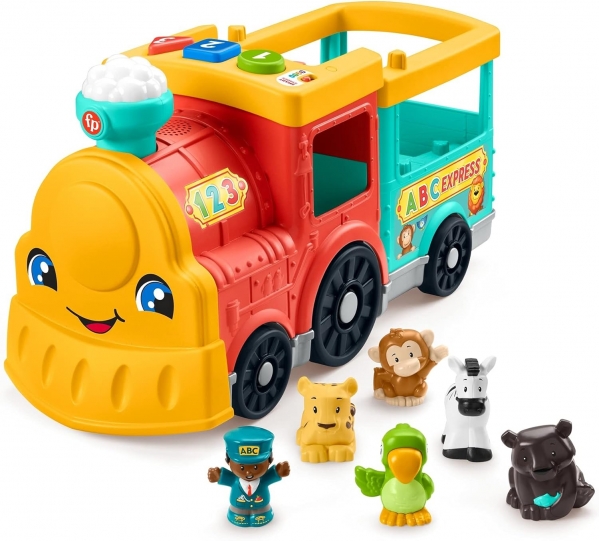 Fisher-Price Little People Big ABC Animal Train, Push-Along Toy Vehicle with Lights, Music and Smart Stages Learning Content for Kids Ages 1 to 5 Years