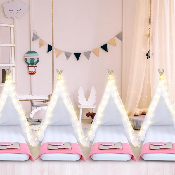 4 Pack Teepee Tent for Kids Slumber Party