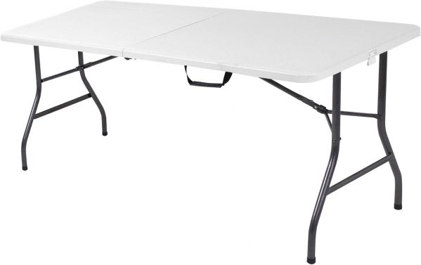 Cosco Folding Table, 6 Foot, White White 6 Foot