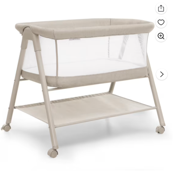 Bedside Bassinet Mesh Breathable Side Sleeper/Portable Infant Crib, Baby Bassinet for Newborn Baby with Storage Basket Mattress Height Adjustable Mobile Bed for Infants