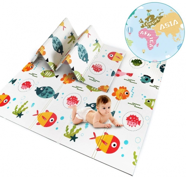 Play Mat for Babies and Toddlers, Foam Floor Mat OUNUO for Crawling, Standing, Walking Kids Activity Yard Padded