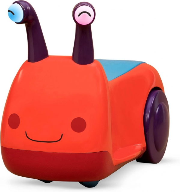 B. toys – Ride-On Toy – Snail Ride-On – Lights & Sounds – Seat With Storage – 1 Year + – Buggly-Wuggly