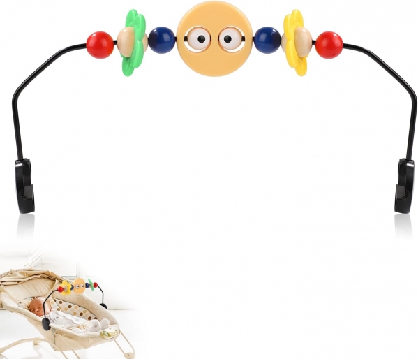 Adjustable toy Bar for Baby Bouncer, Bouncer Toy Bar for Baby Bjorn Interactive Googly Eyes Toy for Bouncer Baby Car Seat Toy Baby Bouncer Accessories for BabyBjörn, Easy to Install & Disassemble