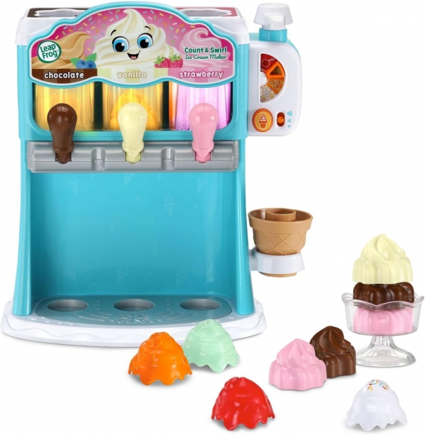 LeapFrog Count and Swirl Ice Cream Maker Playset for Kids Ages 2 Years and up, Blue