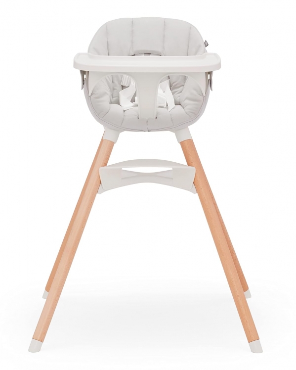 Lalo The Chair Convertible 3-in-1 High Chair for Babies and Toddlers - Wooden ,Baby High Chair with Dishwasher Safe Tray, Adjustable Footrest & Machine Washable High Chair Cushion, Coconut