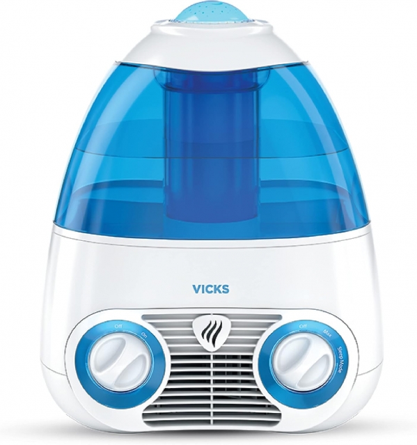 Vicks Starry Night Filtered Cool Mist Humidifier, Medium to Large Rooms, 1 Gallon Tank – Cool Mist Humidifier for Baby and Kids Rooms with Light Up Star Night Light Display, Works with Vicks VapoPads Blue