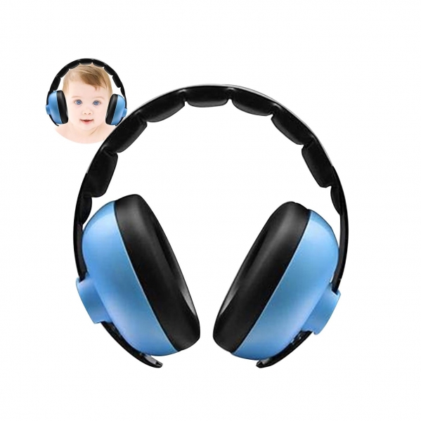 Baby Noise Cancelling Headphones，Baby Ear Protection Ear-Muffs for Newborns Infants and Toddlers, Baby Headphones Noise Reduction for Sleeping Airplanes Fireworks (Blue)