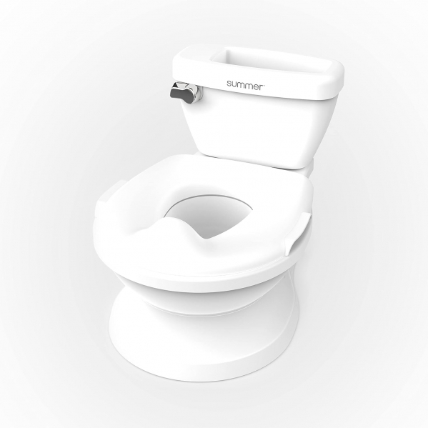Summer by Ingenuity My Size Potty Pro in White, Infant Potty Training Toilet, Lifelike Flushing Sound, for Ages 18 Months, Up to 50 Pounds White (Pro)