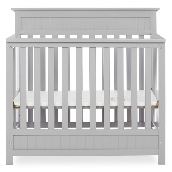 Dream On Me Harbor 4-in-1 Convertible Mini Crib in Pebble, Greenguard Gold Certified Black - With Bonus Reel (2014)