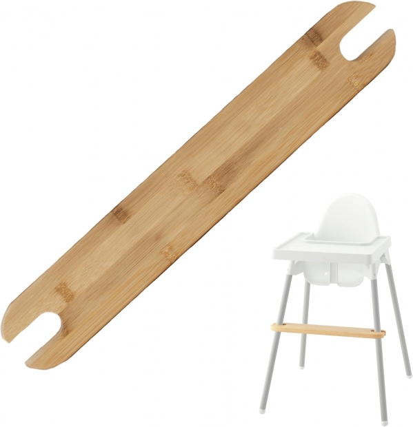 Adjustable Footrest for IKEA Antilop High Chair (Bamboo) - Attachable Foot Rest for High Chair w/Support Clamps - Stable IKEA High Chair Footrest for Safer Mealtimes - IKEA High Chair Accessories