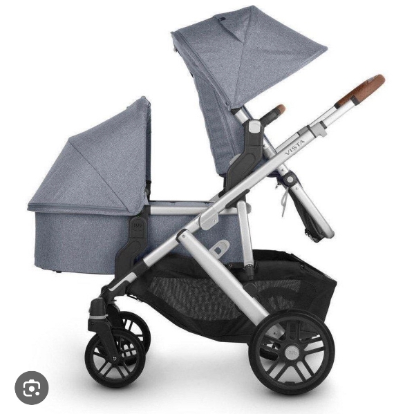 UPPAbaby Vista Stroller - William (Chambray Oxford/Silver/Navy Leather)