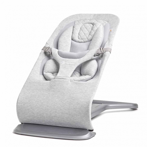 Ergobaby Evolve 3-in-1 Bouncer, Adjustable Multi Position Baby Bouncer Seat, Fits Newborn to Toddler, Light Grey Bouncer Light Grey