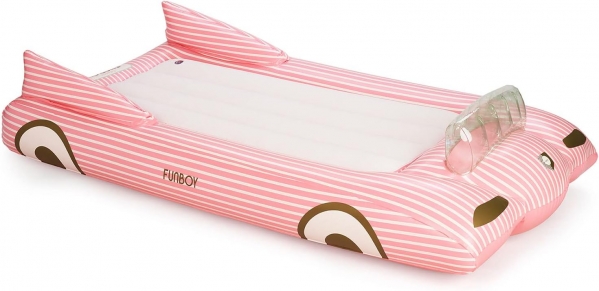 FUNBOY Kids Pink Inflatable Travel Bed & Mattress. Perfect for Sleepovers. Includes Carrying Case Storage Bag, Twin Pink Convertible
