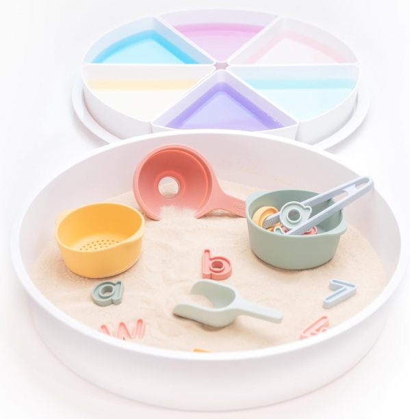 Inspire My Play Sensory Bin with Lid and Removable Storage Inserts - Sensory Bins for Toddler Crafts - Kids Sensory Toys for Autistic Children - Sensory Activities for Toddlers Compartments Included
