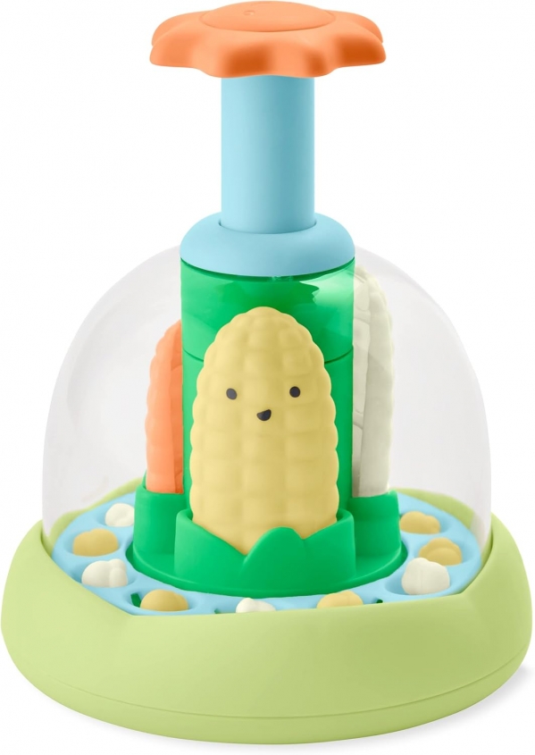Skip Hop Press & Spin Baby Toy, Farmstand What's Poppin Corn Spinner Corn Pop & Spin