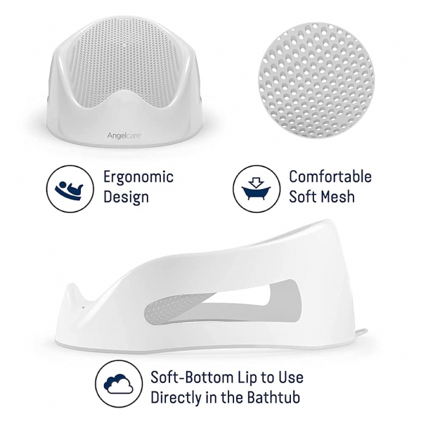 Angelcare Baby Bath Support (Grey) | Ideal for Babies Less Than 6 Months Old (Pack of 2) Grey 1 Count (Pack of 2)