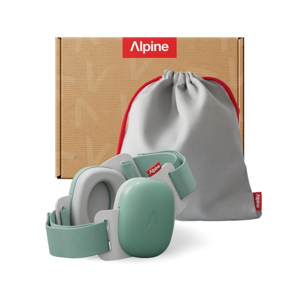 Alpine Muffy Baby Comfort - Protects Hearing for Babies and Toddlers - CE & ANSI Certified - Unique Headband for Safe fit & Comfort - Multi-adjustable for Ages 3-48 Months, 24dB Sound Reduction, Green